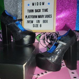 Widow: Turn Back Time Platform Mary Janes, Size 8, New in Box NIB Dolls Kill